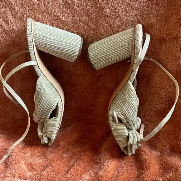 Loeffler Randall Gold Heels with Knot Detail - Picture 3 of 4